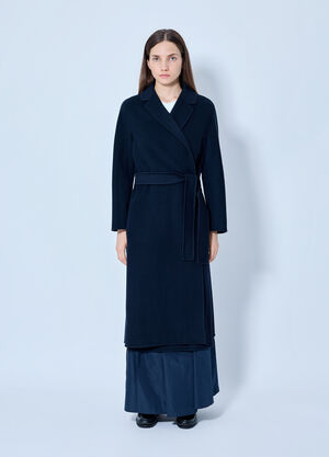 Max Mara Wrap-Around Wool Coat Navy max0265220