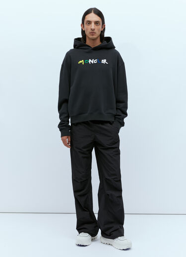 Moncler 徽标印花连帽运动衫 黑色 mon0155022