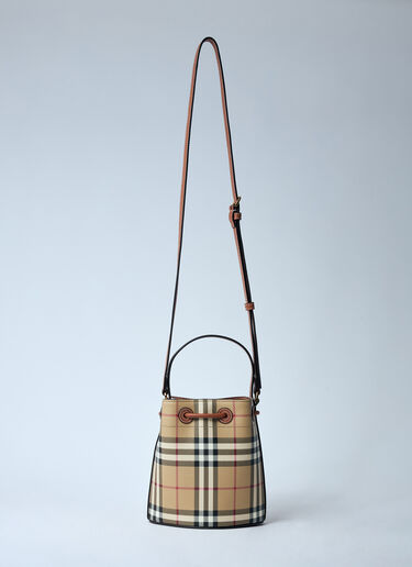 Burberry Mini Check Bucket Bag Brown bur0259025
