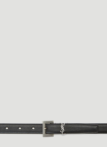 Saint Laurent Monogram 皮革腰带 黑 sla0143039