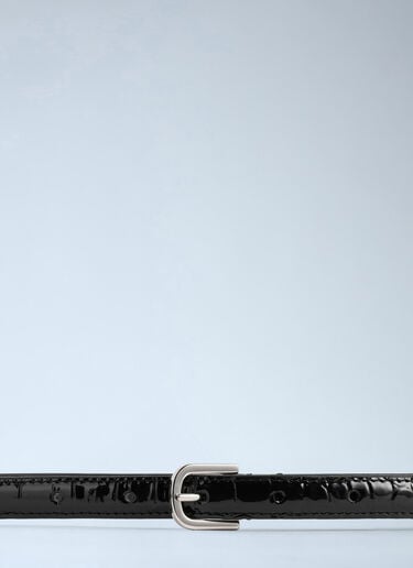 LN-CC® - Toteme: Croco-Embossed Patent Belt - Black Toteme Croco-Embossed Patent Belt Black tot0264046