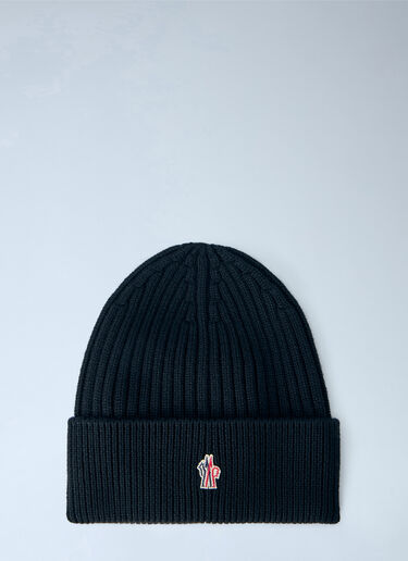 LN-CC® - Moncler Grenoble: Ribbed Knit Beanie - Black Moncler Grenoble Ribbed Knit Beanie Black mog0165014