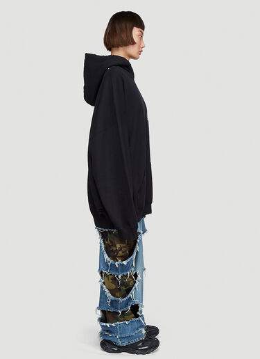 Balenciaga Graphic-Print Hooded Sweatshirt Black bal0245136