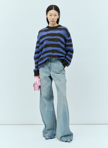 Acne Studios 仿旧条纹毛衣 紫色 acn0255004