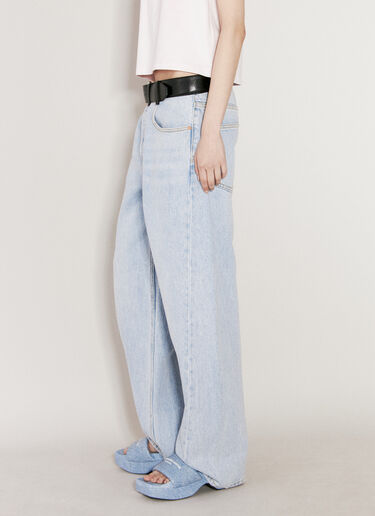 Alexander Wang Leather Belt Balloon Jeans Blue awg0255016