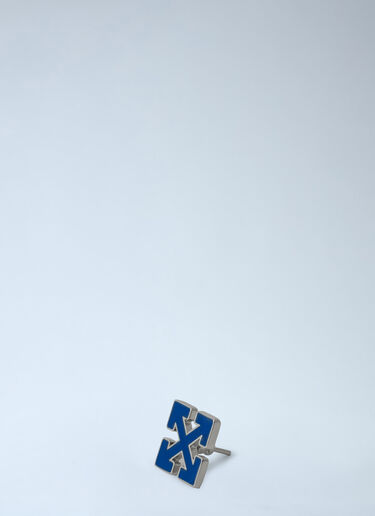 LN-CC® - Off-White: Enamel Arrow Mono Earring - Grey Off-White Enamel Arrow Mono Earring Grey ofw0164390