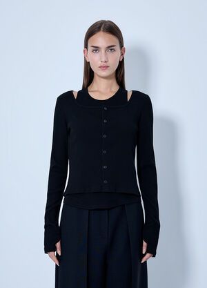 LIMI Feu C/ Rib Layered Cardigan T Black lmf0263004