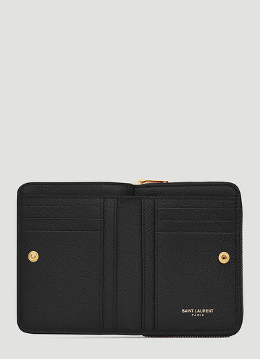 Saint Laurent Matelassé Compact Wallet Black sla0247148