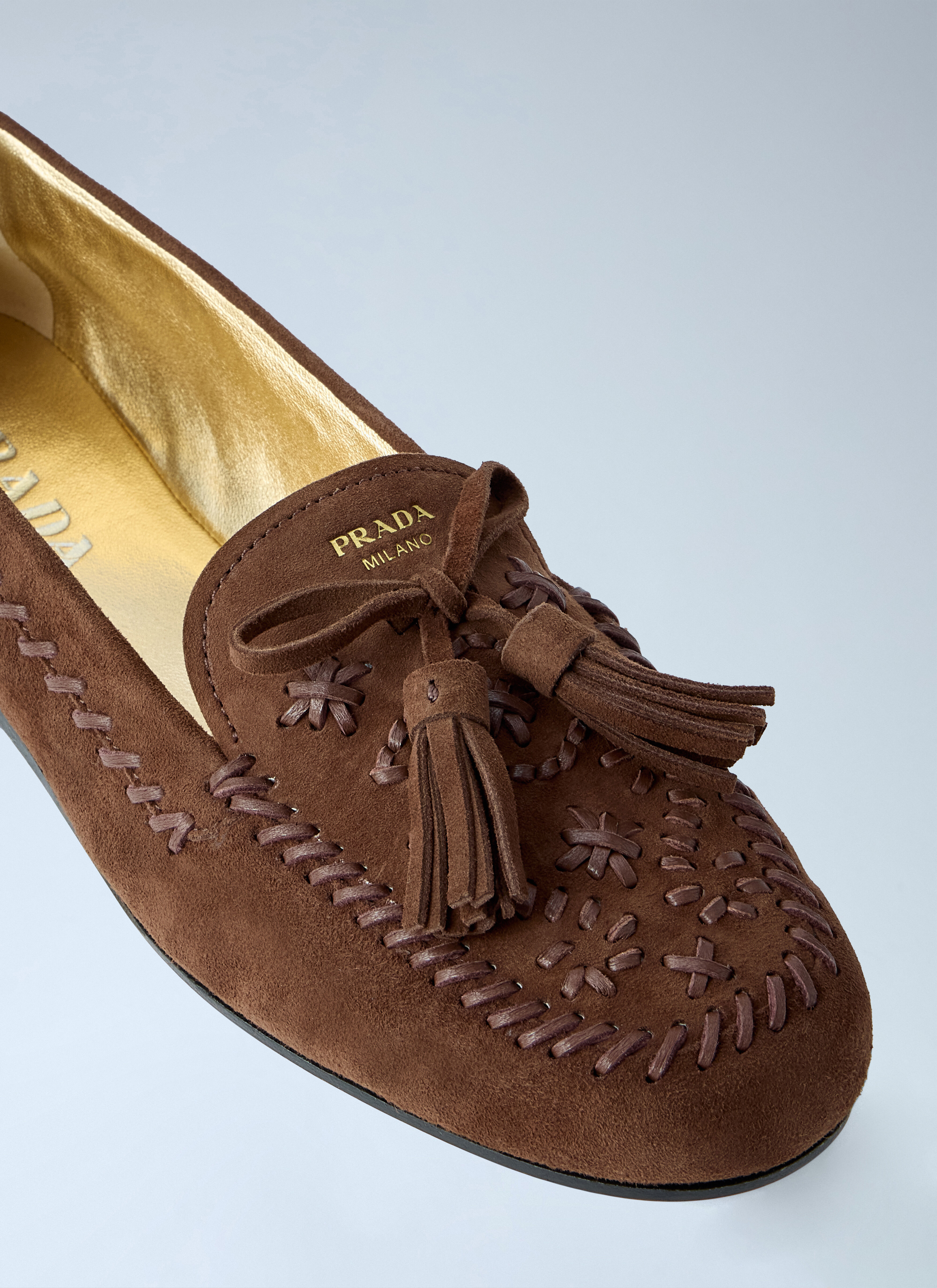 Prada Women's' Suede Loafers in Brown | LN-CC®