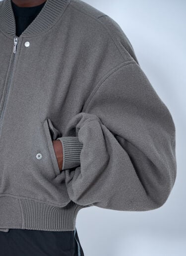 LN-CC® - Rick Owens: Zip-Up Bomber Jacket - Grey Rick Owens Zip-Up Bomber Jacket Grey ric0165047