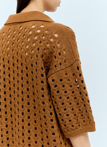 Max Mara 니트 메시 미니 원피스  브라운 max0256016