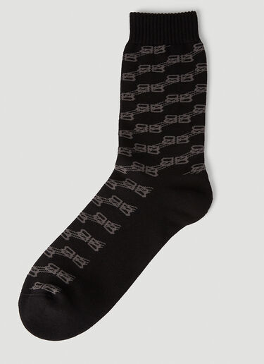 Balenciaga BB Monogram Socks Black bal0151050