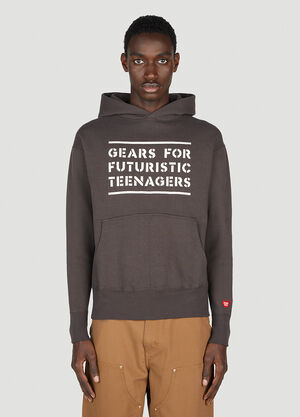 Human Made Text Print Hooded Sweatshirt Black hmd0152010