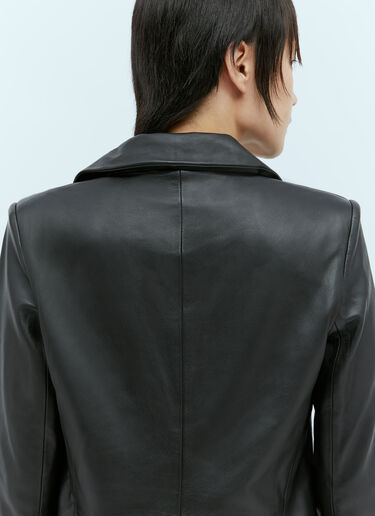St. Agni Long Leather Blazer Black sta0255005