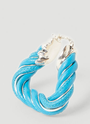 Twist Triangle Hoop Earrings Bottega Veneta Twist Triangle Hoop Earrings Blue bov0251125