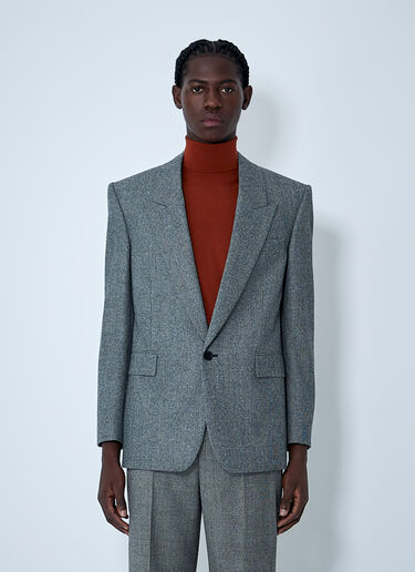 Prince Of Wales Wool Blazer Saint Laurent Prince Of Wales Wool Blazer Black sla0162011