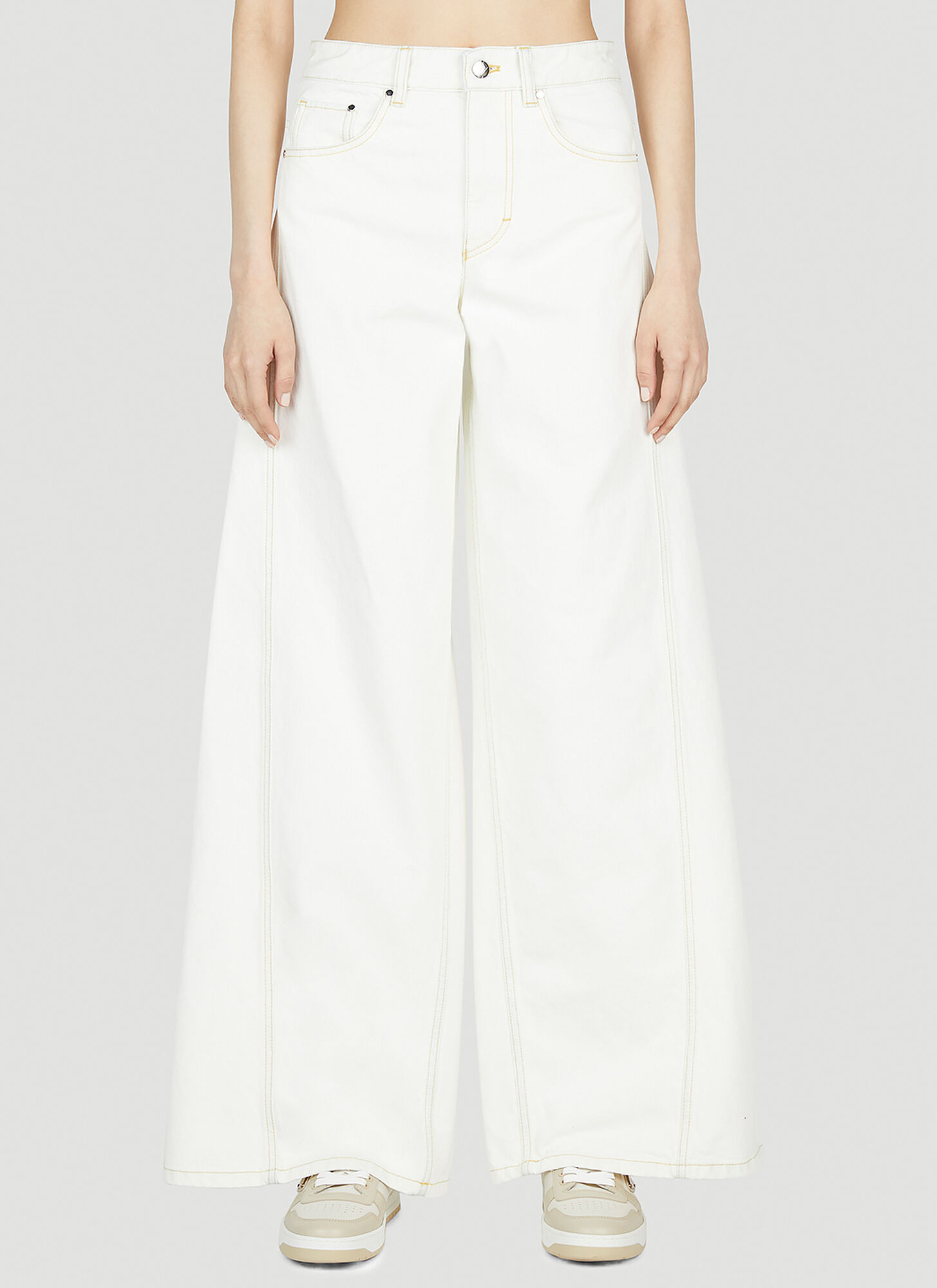 Moncler X Alicia Keys Wide Leg Trousers In White