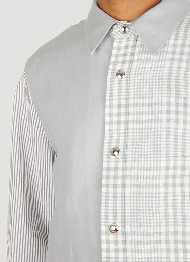 Thom Browne 패턴 블록 셔츠 그레이 thb0148001