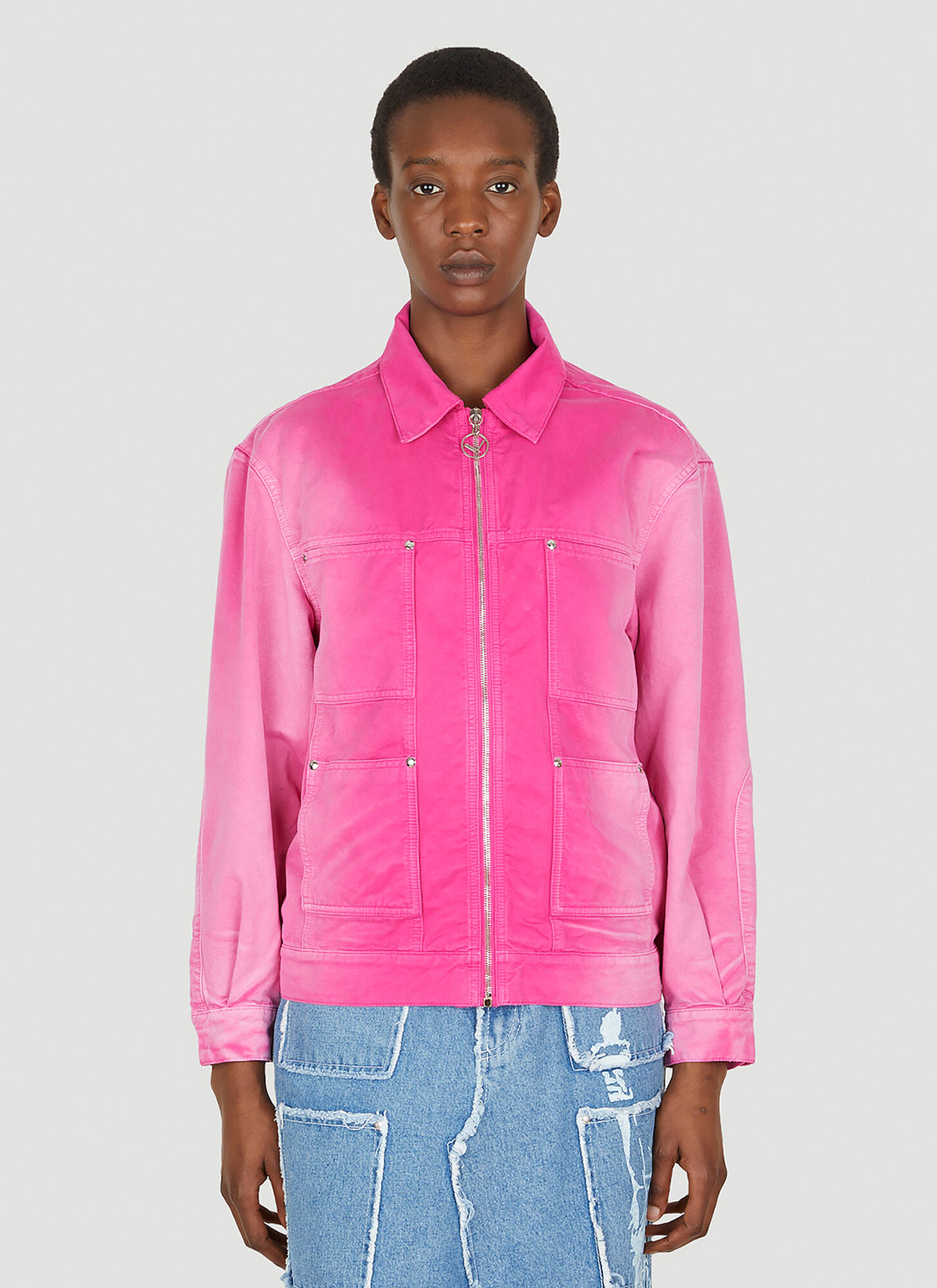 Lourdes Trucker Jacket In Pink