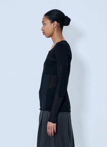LIMI Feu Patchwork Long T-Shirt Black lmf0264012