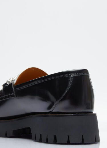 Gucci Interlocking G Chain Leather Loafers Black guc0153065