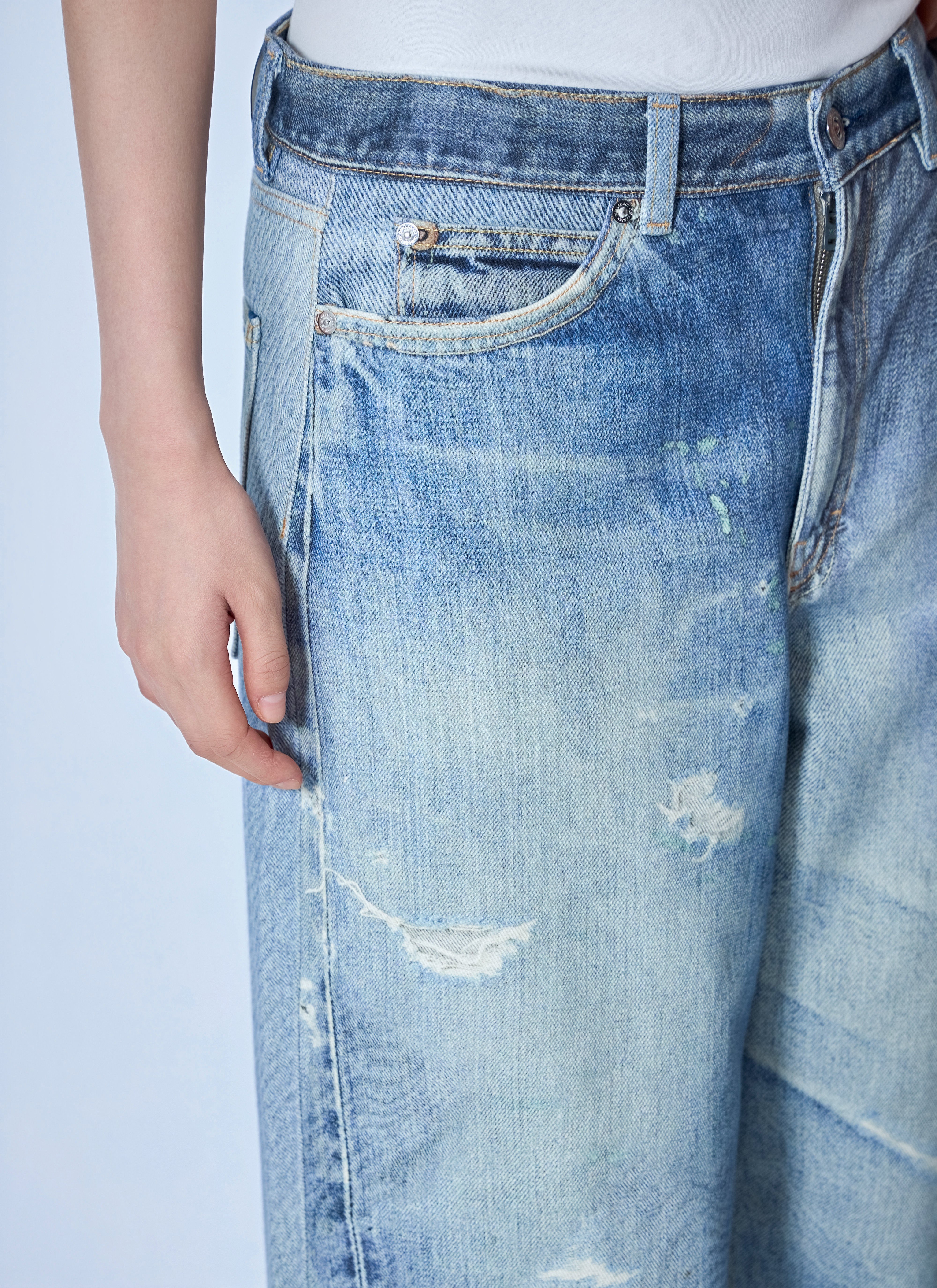 Our Legacy Women's' Full Cut Digital Print Jeans in Blue | LN-CC®