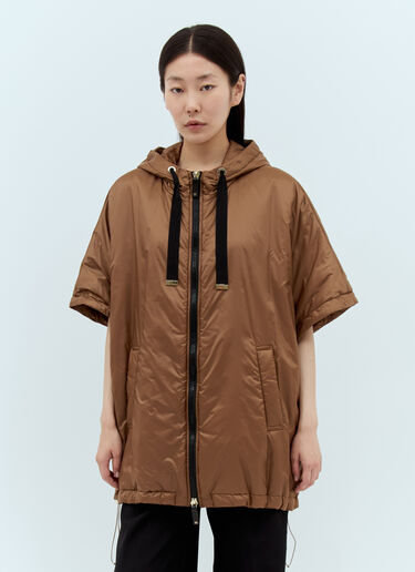 Max Mara Water-Resistant Hooded Jacket Brown max0257056
