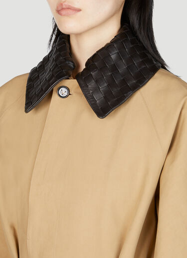 Bottega Veneta Leather Trench Coat Brown bov0255005