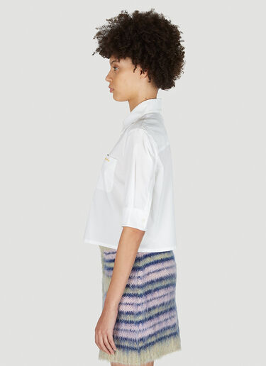 Marni 크롭 박시 셔츠 화이트 mni0251005