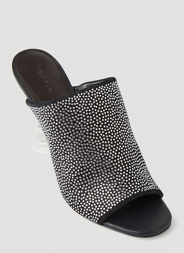 BY FAR Luz Crystal Heeled Mules Black byf0249023