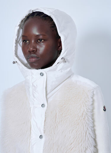LN-CC® - Moncler: Wool & Cashmere Blend Padded Zip-Up Cardigan - Beige Moncler Wool & Cashmere Blend Padded Zip-Up Cardigan Beige mon0266018