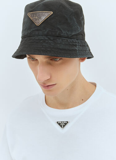 Prada Cotton Bucket Hat Black pra0159040