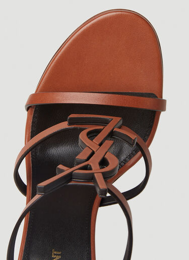 Cassandra Heeled Sandals Saint Laurent Cassandra Heeled Sandals Brown sla0251168