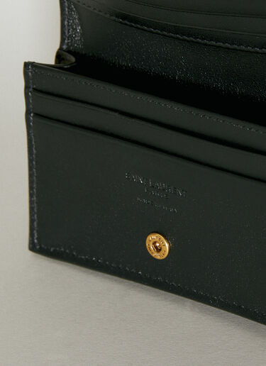 Saint Laurent Brushed Leather Business Card Case Black sla0254085