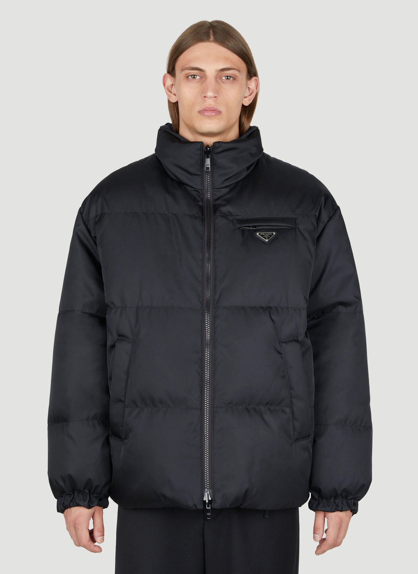 Shop Prada Re-nylon Reversible Down Jacket In Black