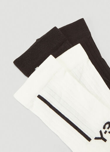 Y-3 Pack of Two Logo Intarsia Socks Black yyy0349035