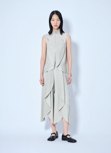 Pleats Please Issey Miyake Pleated Wide-Leg Trousers Beige plp0264016