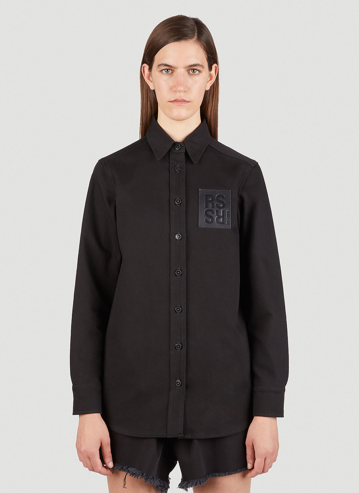 Shop Raf Simons Logo Patch Shirt