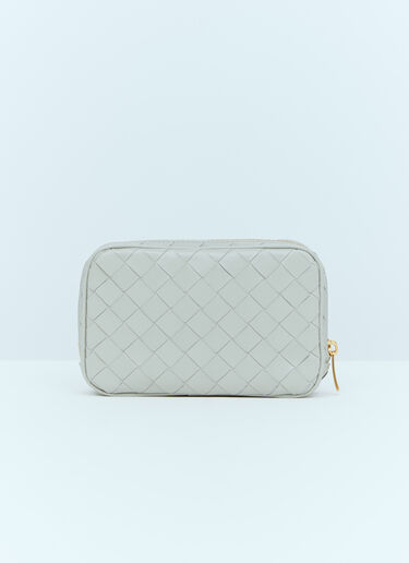 Bottega Veneta Small Intrecciato Zip Pouch Grey bov0254019