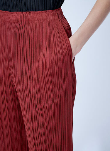 Pleats Please Issey Miyake Pleated Cropped Trousers Red plp0266025