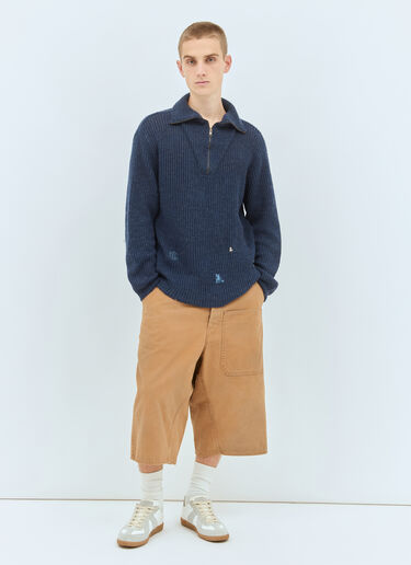 Maison Margiela Summer Shetland Knit Sweater Blue mla0158009