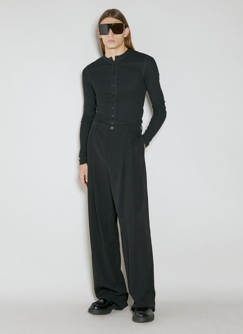 Saint Laurent 와이드 레그 울 팬츠 라이트 블루 sla0154005
