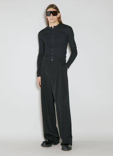 ワイドレッグウールパンツ Saint Laurent ワイドレッグウールパンツ ブラック sla0154008
