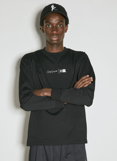 x NE 徽标印花棒球帽 Yohji Yamamoto x NE 徽标印花棒球帽 黑色 yoy0154017