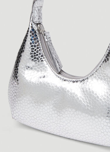 BY FAR Baby Amber Metallic Shoulder Bag Silver byf0251011