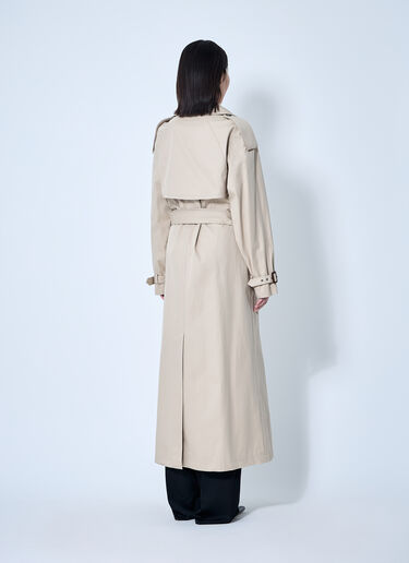 Saint Laurent Cotton Twill Trench Coat Beige sla0259015