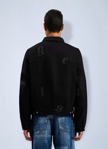 Gothic Logo Denim Jacket Palm Angels Gothic Logo Denim Jacket Black pma0162070