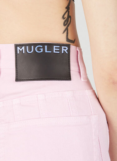 Mugler ストラクチャード パネル ジーンズ ピンク mug0251067