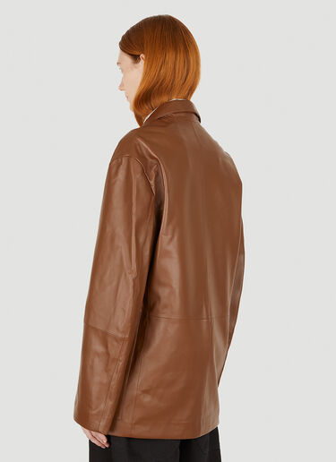 Studio Nicholson Conde Leather Tailored Blazer Brown stn0247014