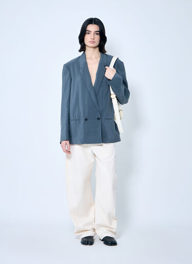 Lemaire Soft Tailored Double-Breasted Blazer Grey lem0260003